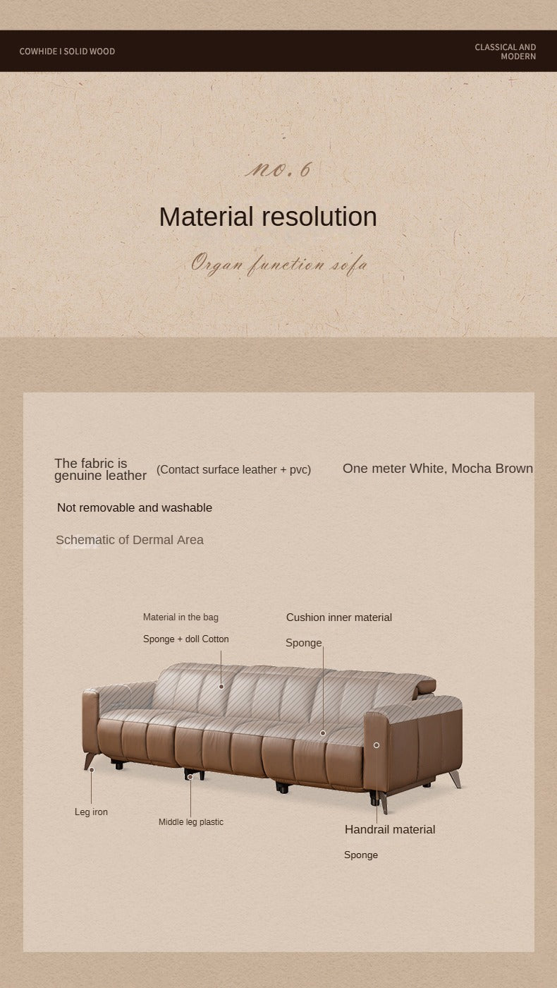 Electric Leather Zero Wall Function Sofa