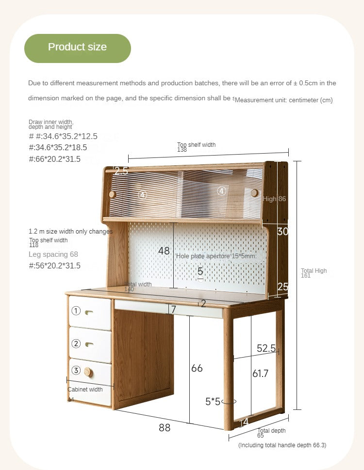 Oak solid wood modern children's study table