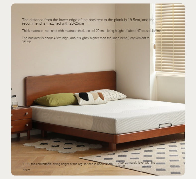 Poplar solid wood retro edge bed<