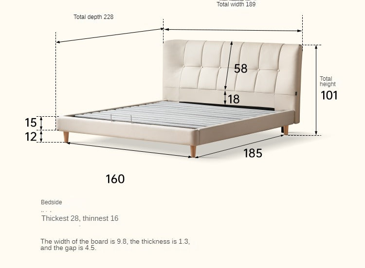 Technology cloth white cream style edge bed.