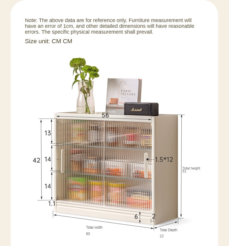 Poplar Solid Wood Desktop Storage Cabinet Glass Sliding Door,