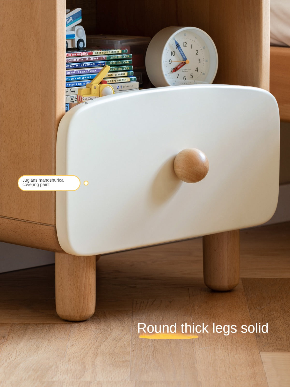 Beech solid wood kid's creative nightstand"