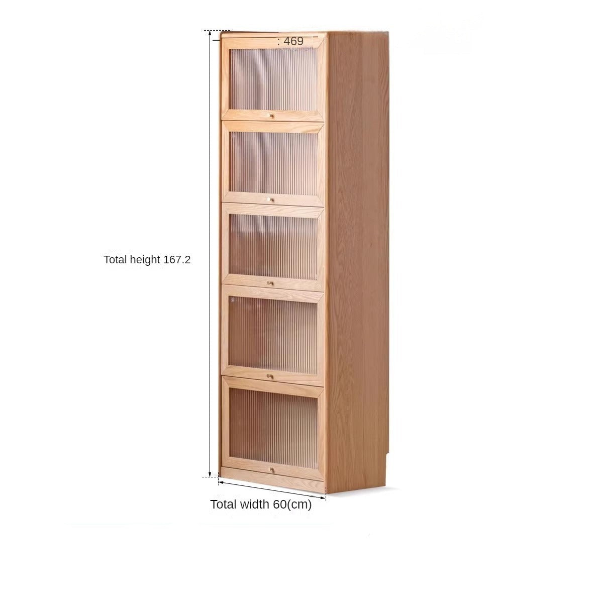 Oak solid wood Flip-up door bookcase combination cabinet