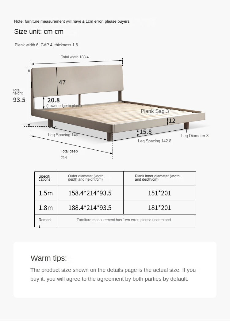 Poplar Solid Wood Suspended Leaning Bed