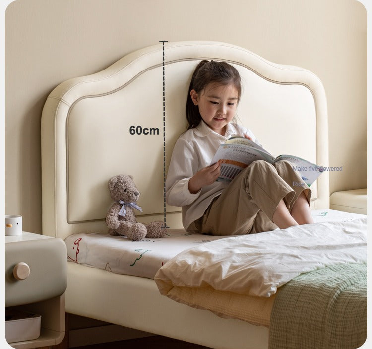 Organic Leather Cream Style Soft Kid's Bed