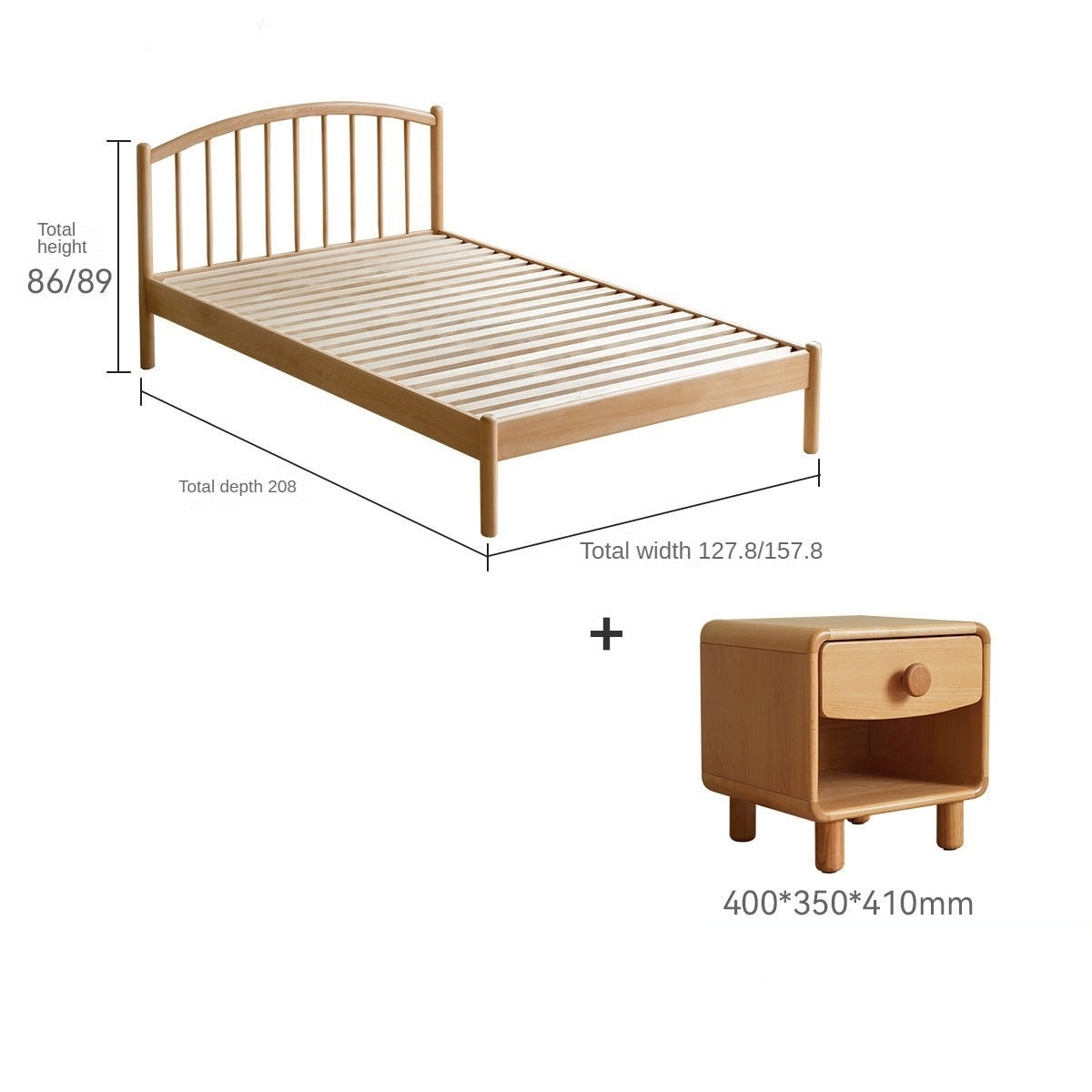 Beech Solid Wood Children's Bed_.