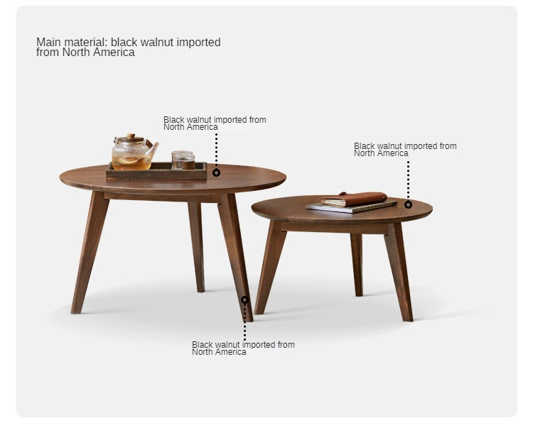Set 2 pcs Side table Black Walnut solid wood-