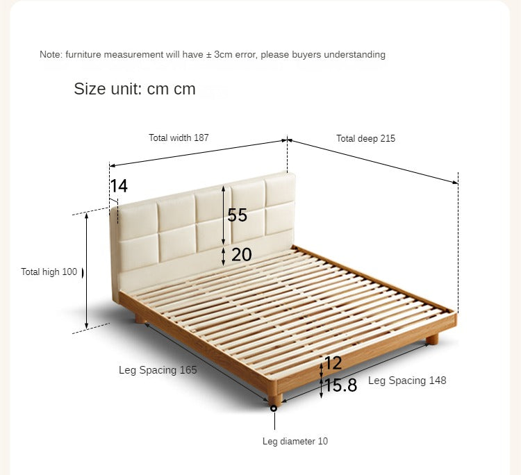 Oak solid wood technology cloth soft bed modern simple<