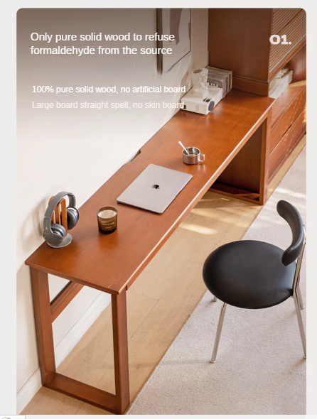 Poplar solid wood narrow office desk