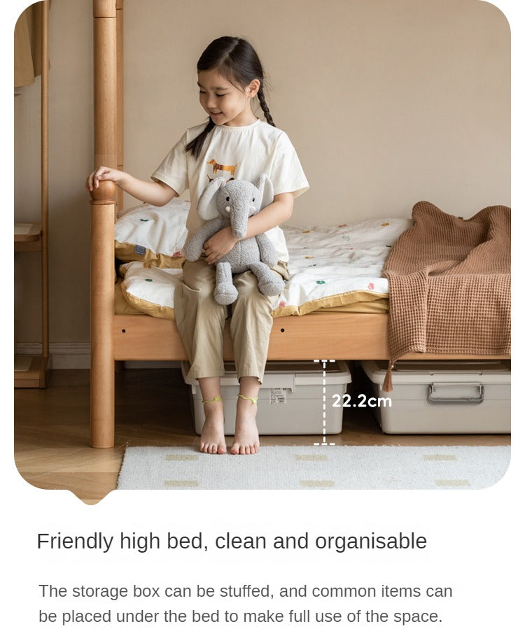 Beech solid wood children's bunk bed.