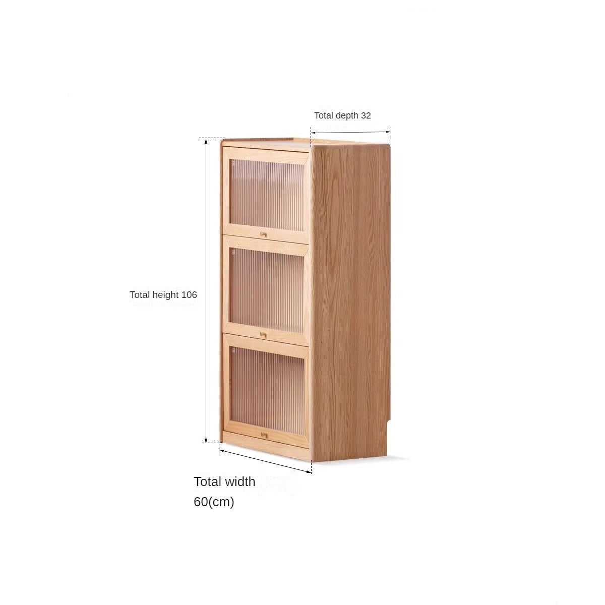 Oak solid wood Flip-up door bookcase combination cabinet "