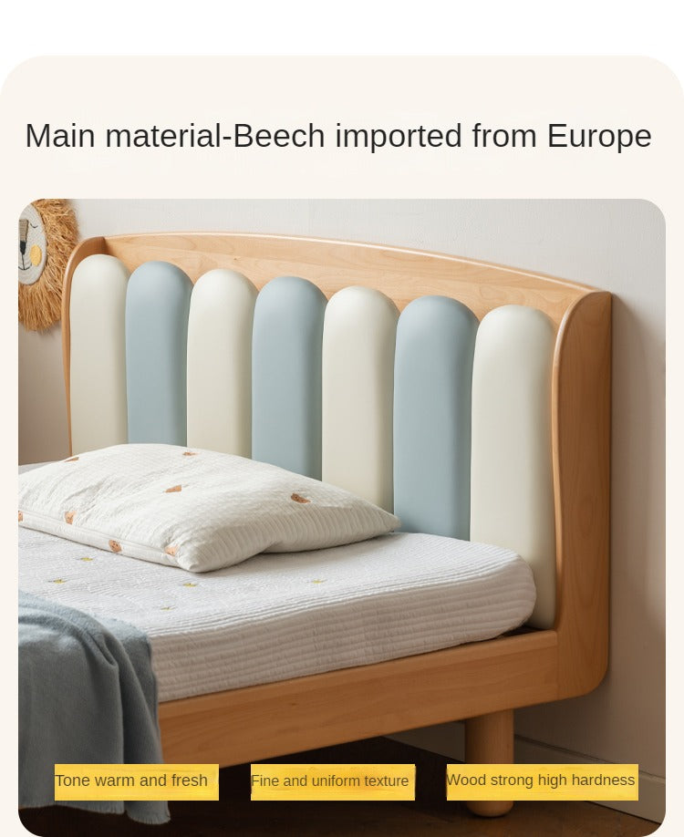 Beech Solid Wood Soft Single Kid's Bed