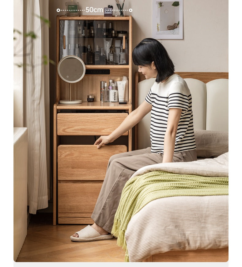 Oak Solid Wood Modern simple bedside dressing table