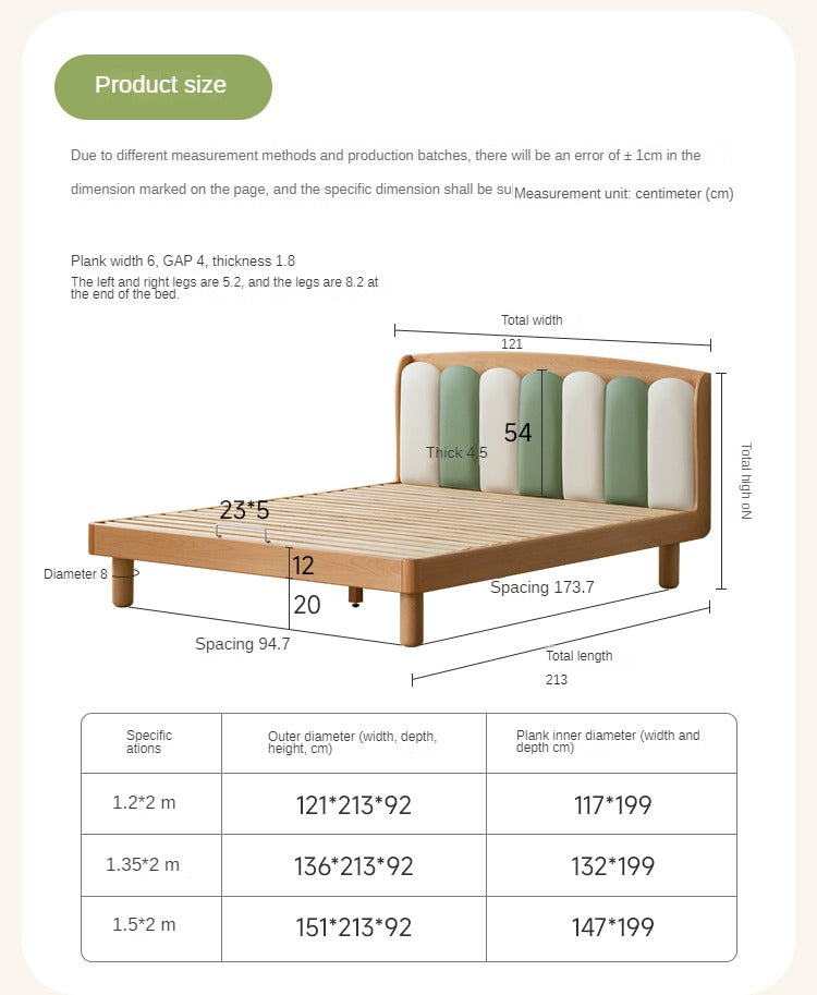 Beech Solid Wood Soft Single Kid's Bed