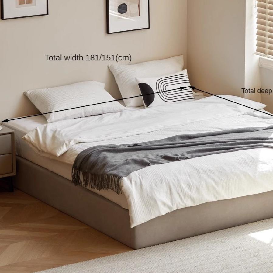 Technology cloth box platform bed, headboard-free bed