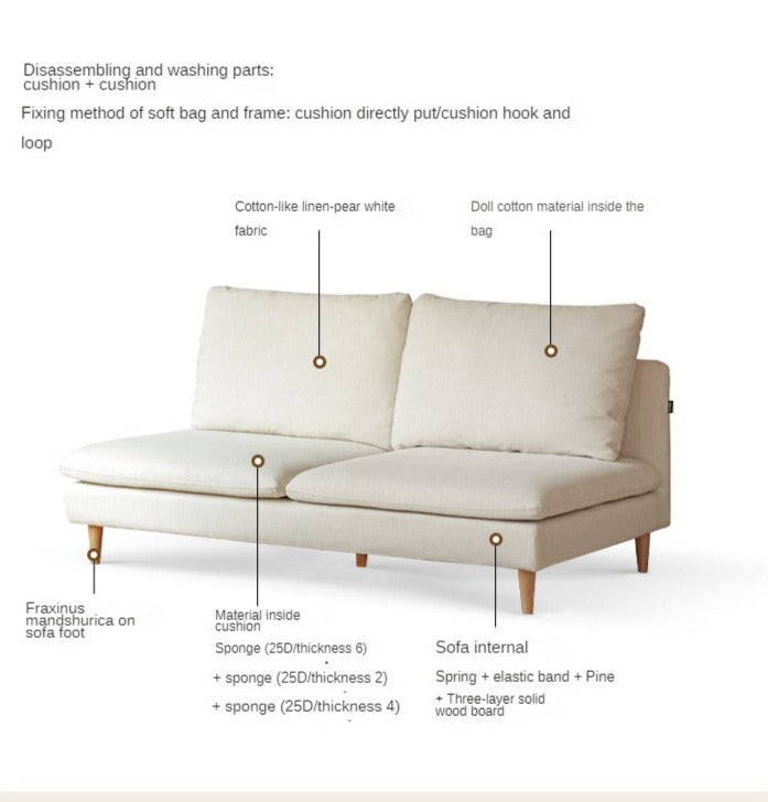 Fabric Double Seat Sofa-