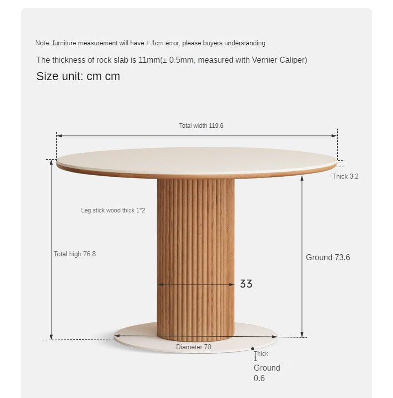 Oak Solid Wood Rock Modern Dining Table