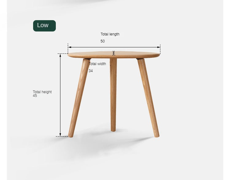 Combination shape side table Oak soli wood_