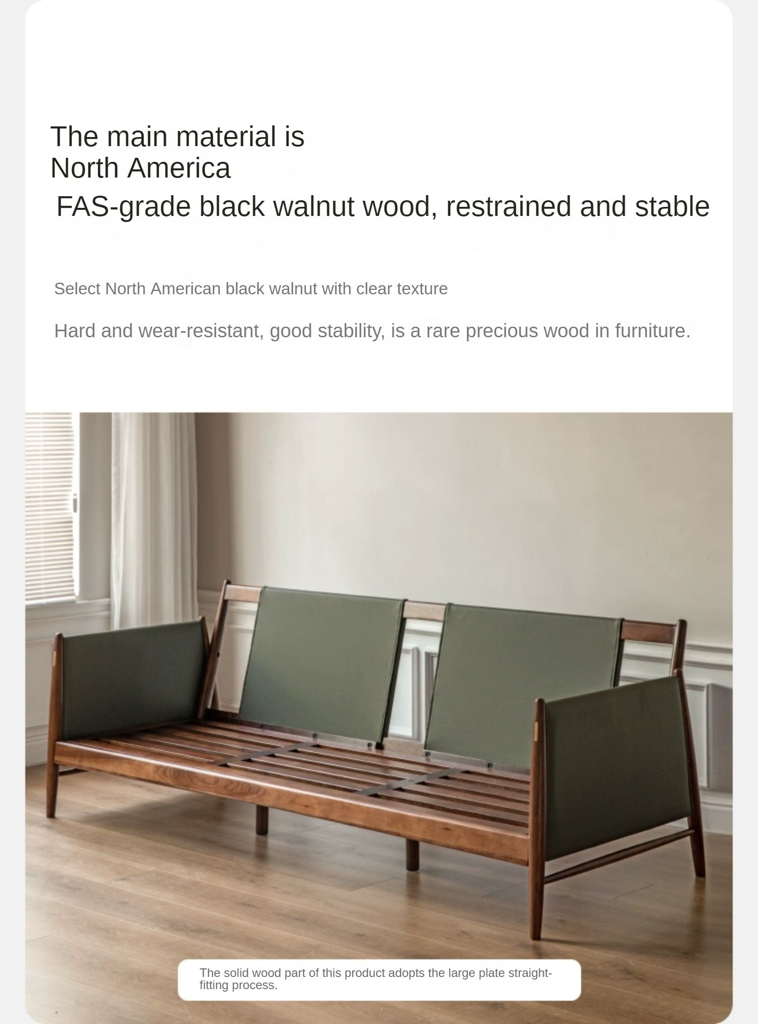 Black Walnut Solid Wood Armchair"-
