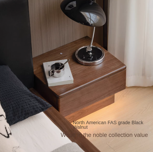 Black Walnut  Solid Wood Modern Floor-standing Nightstand