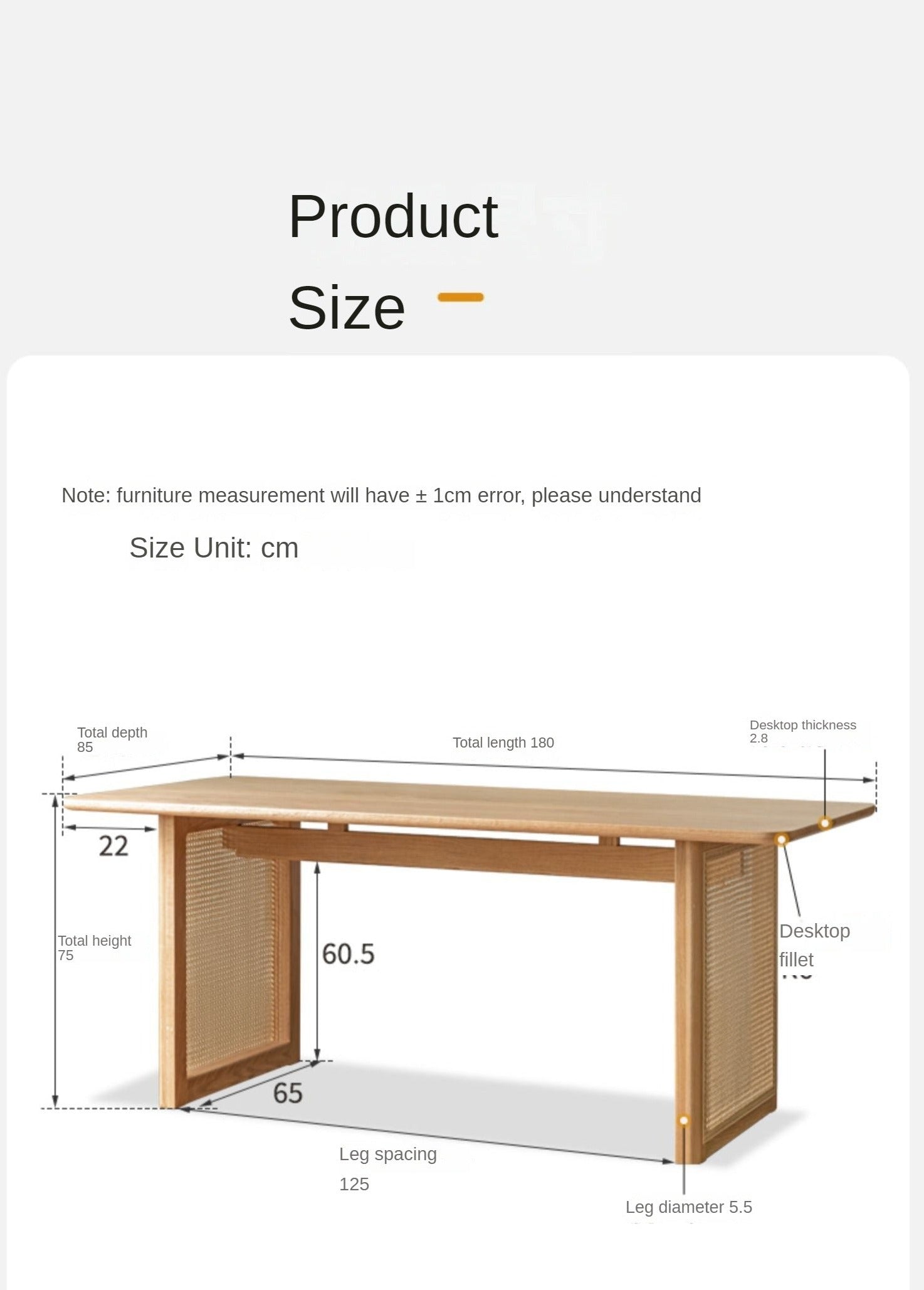 Oak Solid Wood Dining Table Rattan