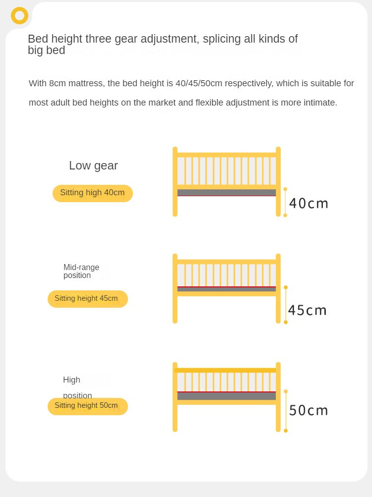 Solid wood children's splicing bed