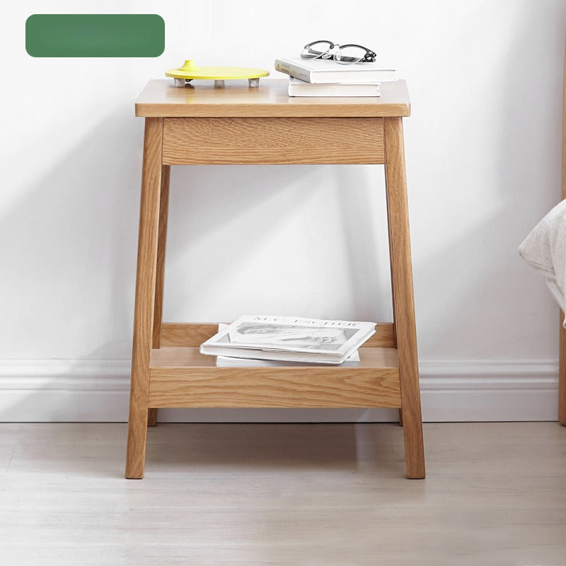 Oak Solid wood side tabledouble-layer-
