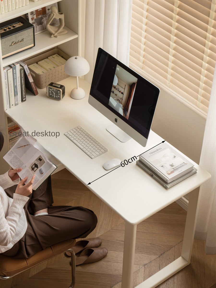 Poplar Solid Wood Office Desk Bookshelf Integrated-