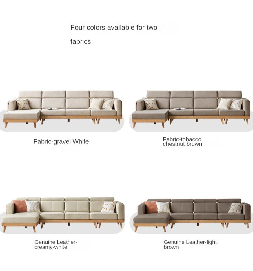 Ash solid wood fabric sofa-