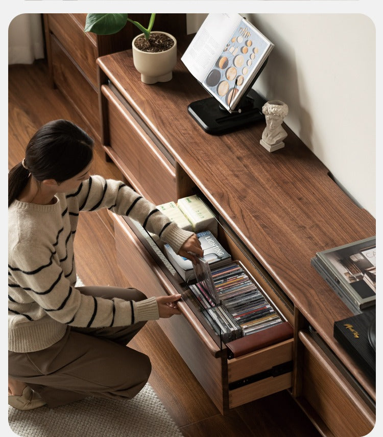 Black Walnut solid wood TV cabinet