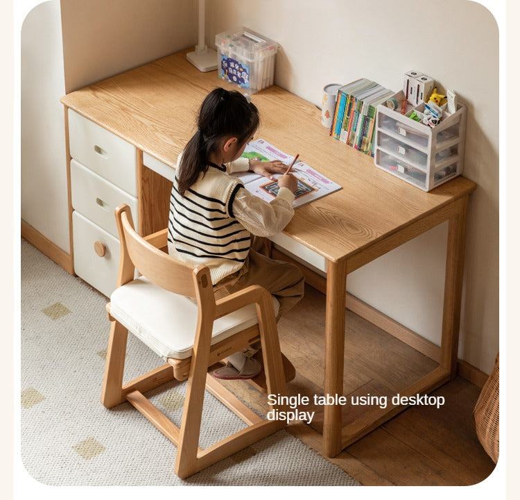 Oak solid wood modern children's study table