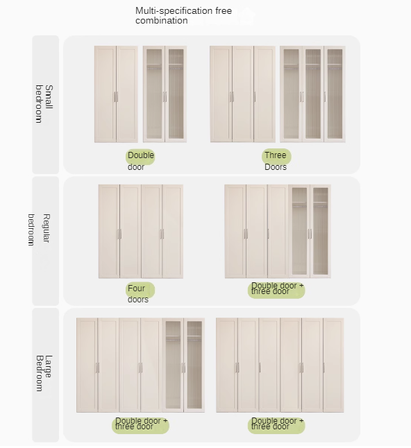 Poplar Solid Wood Modern Lighted Locker White Cream Style Wardrobe