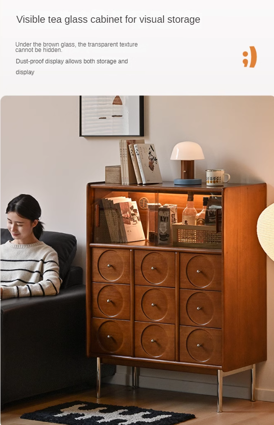 Poplar Solid Wood Retro Ancient Style Sideboard