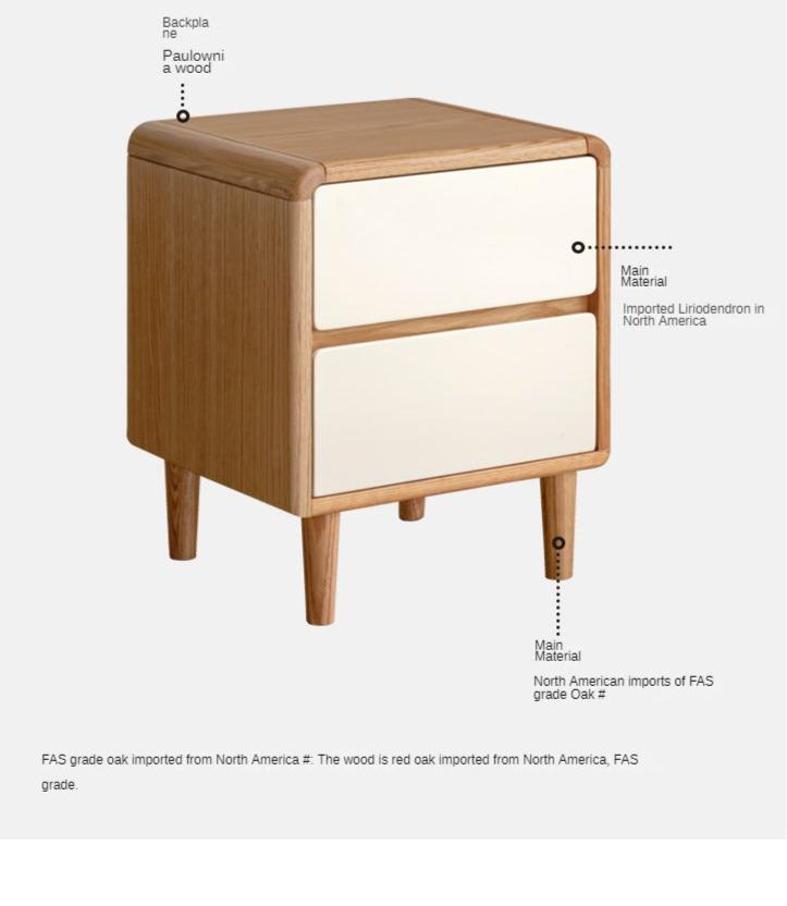 Poplar, Beec solid wood bedside table