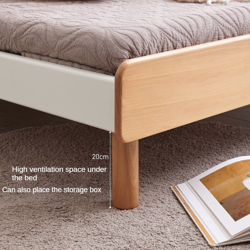 European Beech Solid Wood Modern Double Bed