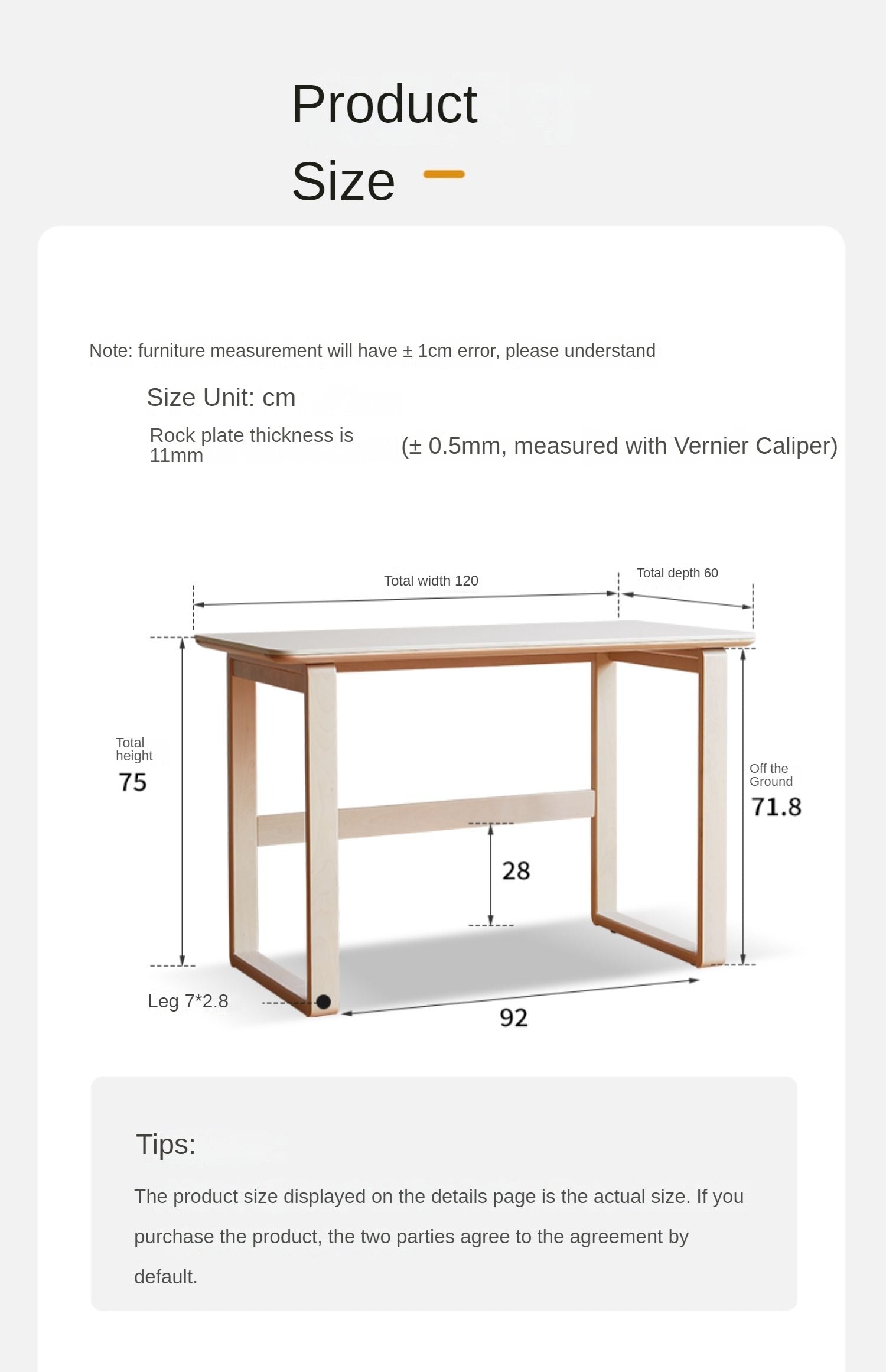 Solid wood rock board office desk-