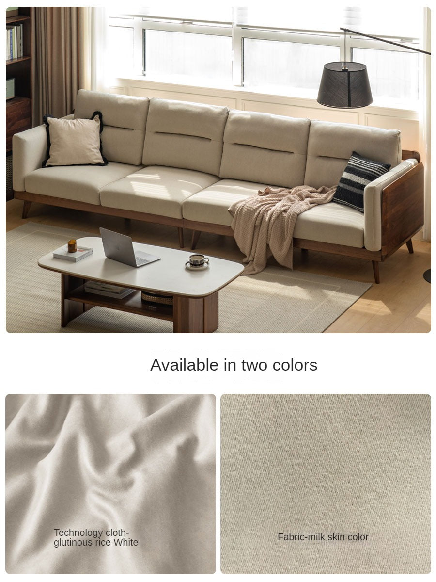 Black Walnut Solid Wood Sofa,Technology Cloth, fabric "