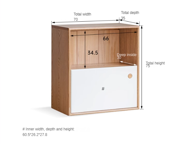 Oak solid wood cream style module combination bookcase