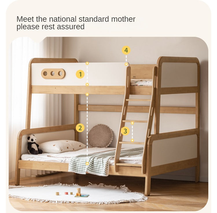 Rubber solid wood children's bunk bed