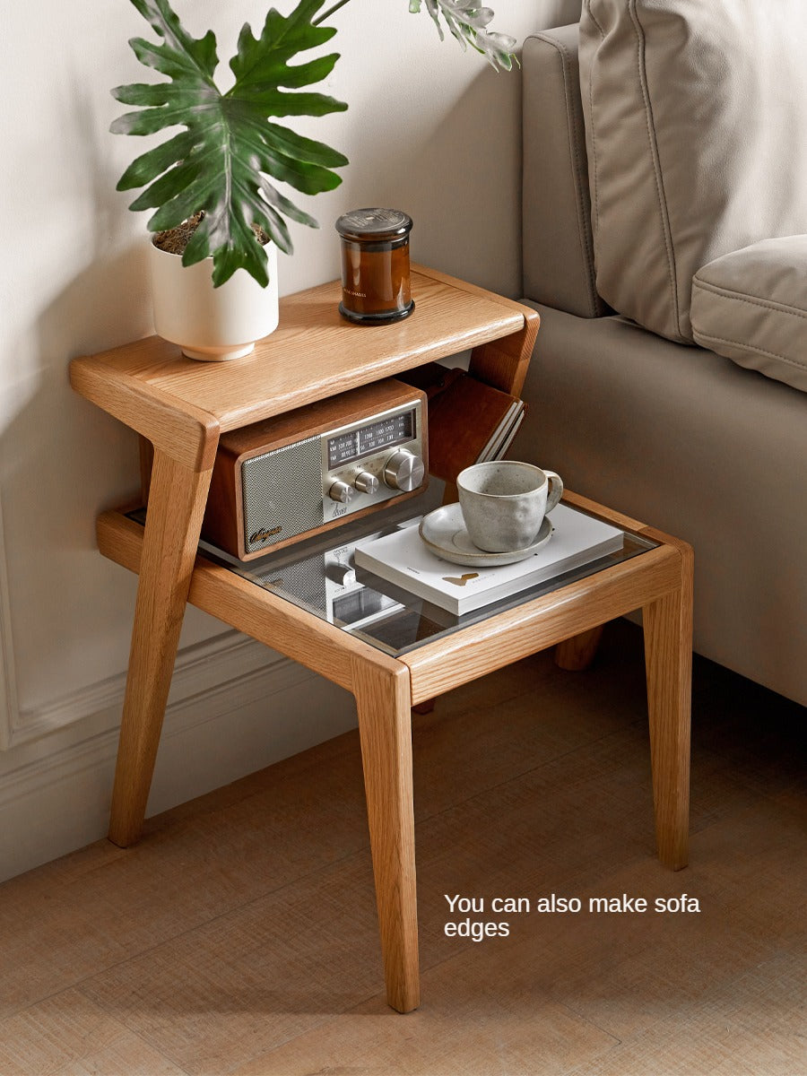 Nightstand, side table Oak solid wood-