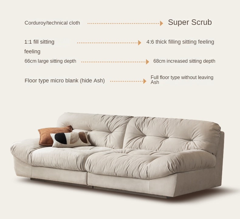 Fabric straight cloud sofa