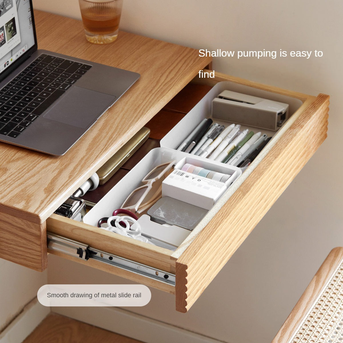 Oak Solid wood wall-mounted small desk "