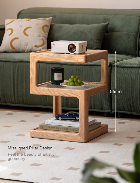 Oak Solid Wood Corner Square Side Table