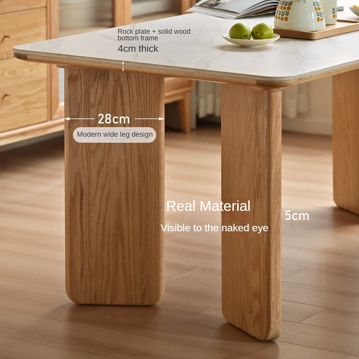 Oak Solid Wood Modern Dining Rock Table