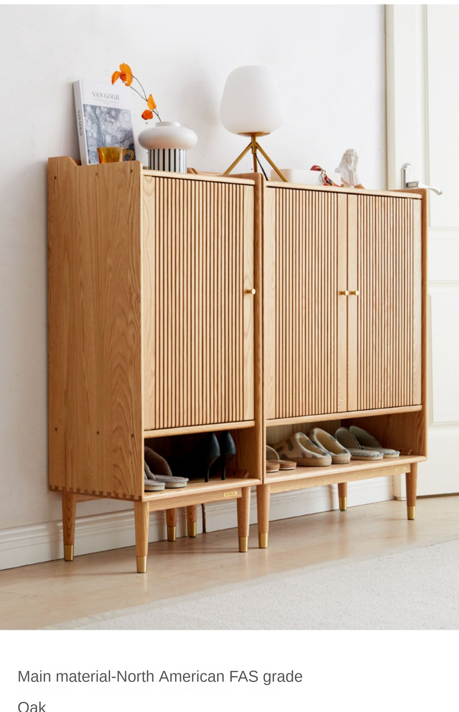 Oak modern Nordic small shoe cabinet