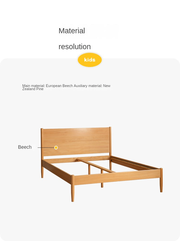 Beech, Oak Solid Wood Children's Soft Single Bed