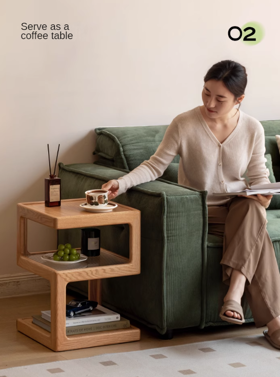 Oak Solid Wood Corner Square Side Table