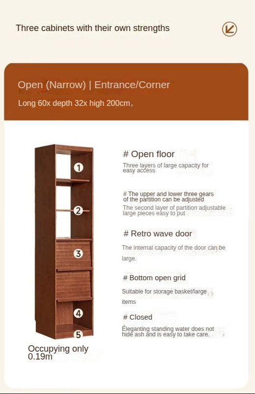 Solid Rubbewood Bookcase Household Storage.