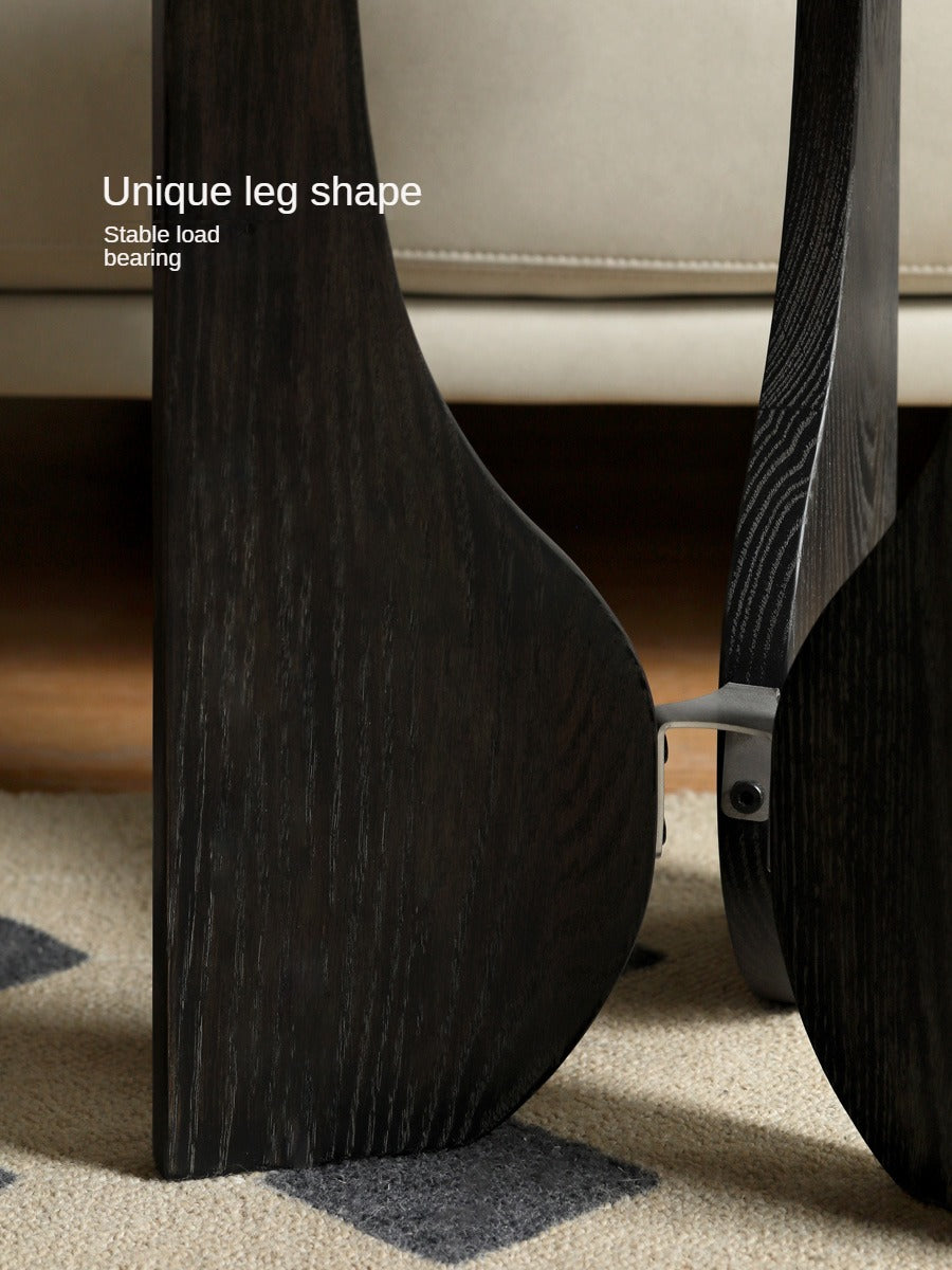 Oak Solid wood curved leg side table "