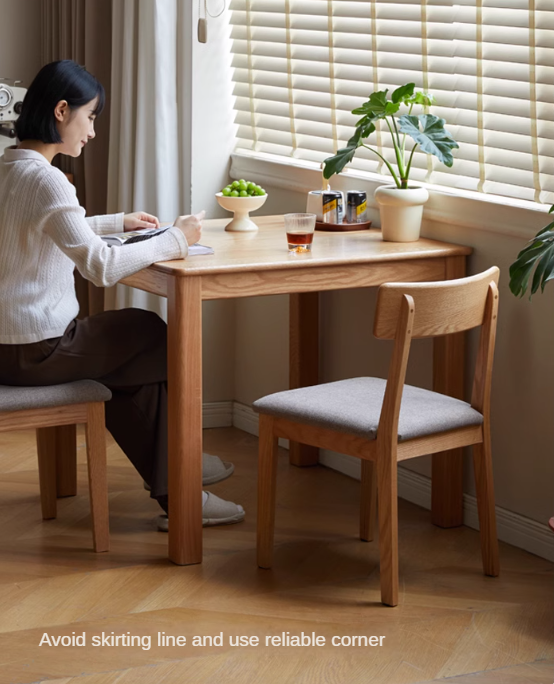 Oak solid wood square modern dining table